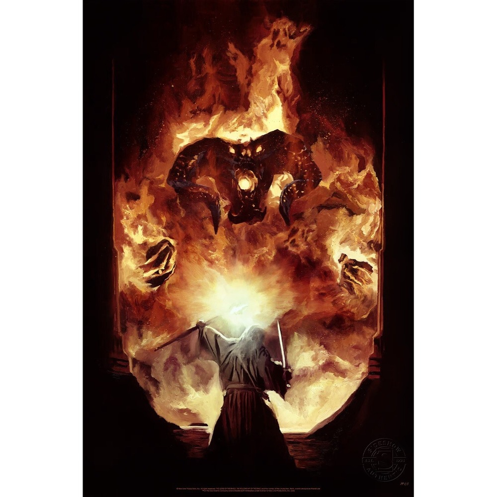 The Lord Of The Rings Flame Of‎ Anor Fine Art Print 24x16 Exclusive Balrog